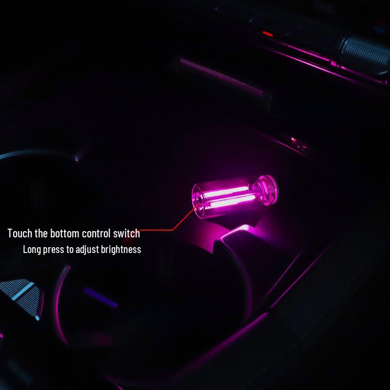 Touch-Activated USB Night Light - Creative Ceramic Glass Bottle, Dimmable for Bedside or Car