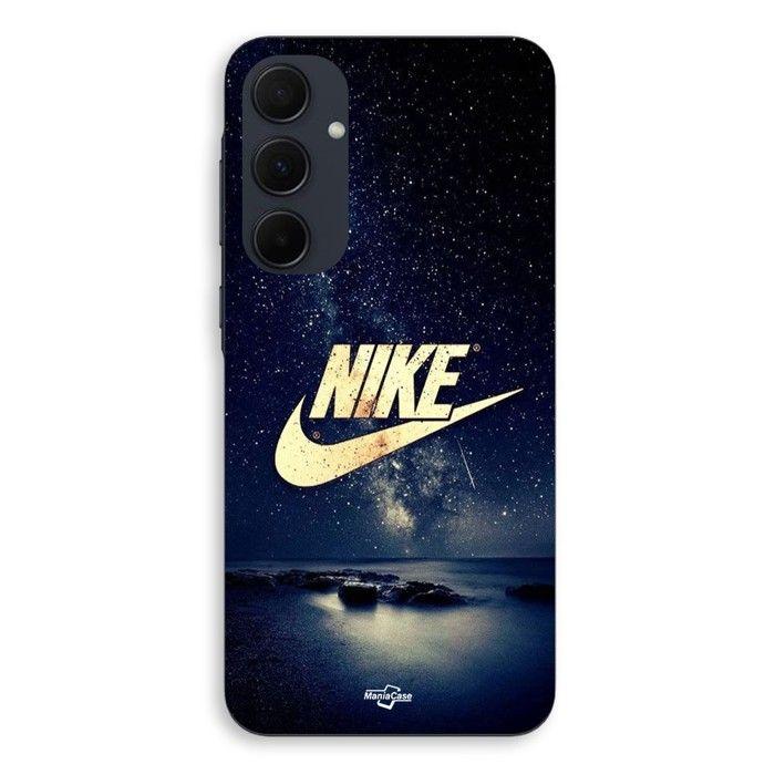 Coque de téléphone - MANIACASE - Samsung galaxy A55 - Silicone - Souple - Nike logo doré nuit étoilé