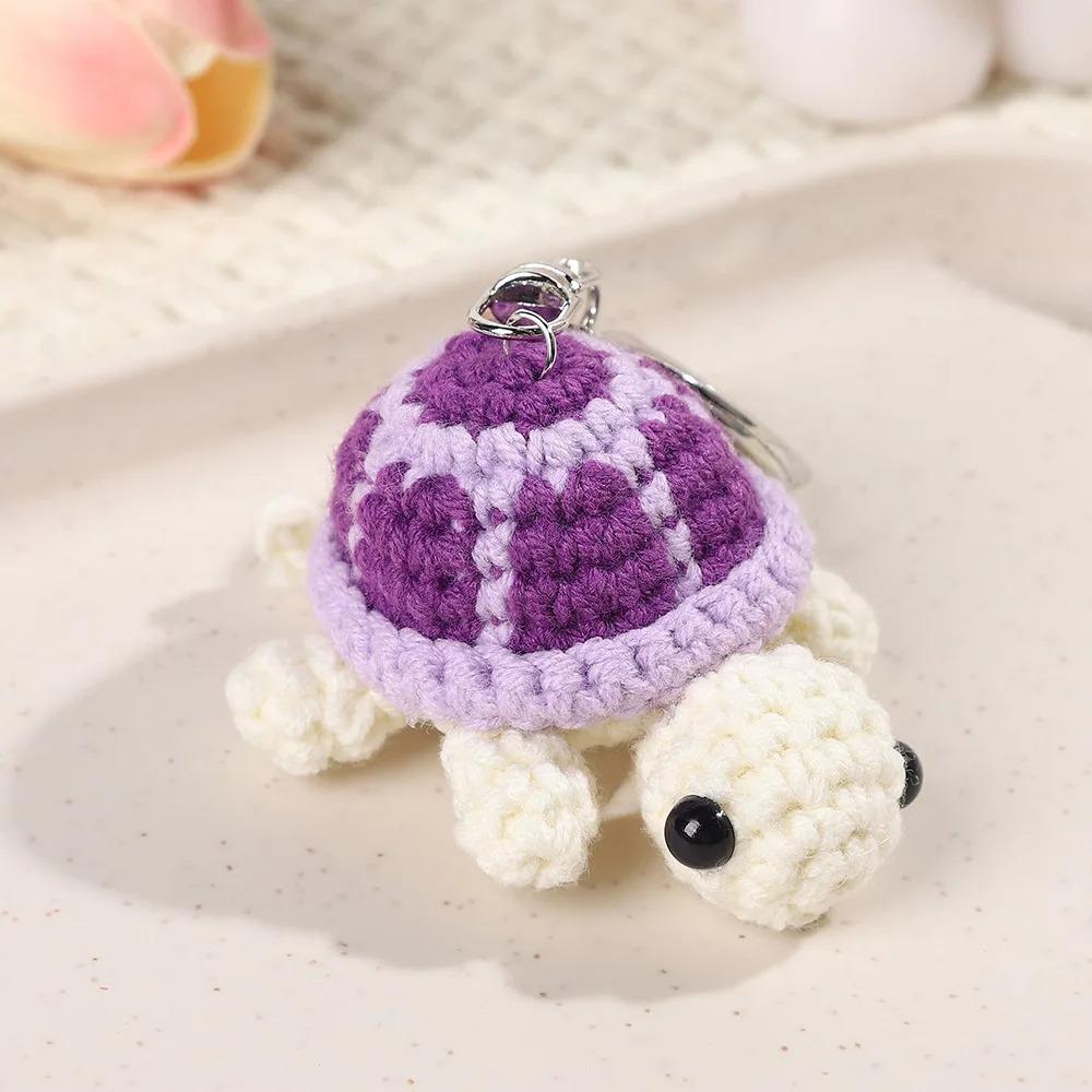 Adorable Turtle Keychain, Handmade Crocheted Miniature Turtle Plush Toy Hanging Ornament Accessory Keyring