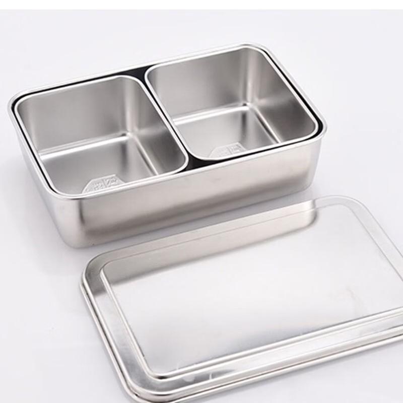 Pabei Commercial Stainless Steel Japanese Style 2-Compartment Seasoning Box