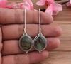 Solid 925 Sterling Silver Natural Labradorite Gemstone Handmade Designer Women Dangle Earring Boho Jewelry