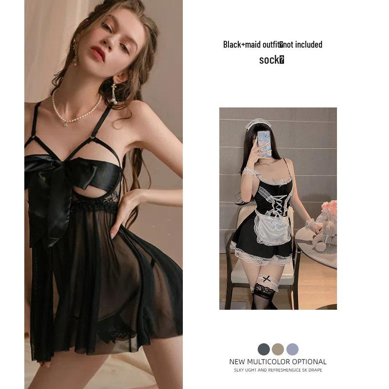Summer Sheer Nightgown: Sexy Bowknot Pajamas for Women