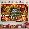 1pc 59.06x39.37inch Winter Snowflake Mini Tree Banner with Lantern & Candle Patterns - Wall Hanging Decoration Suitable for Chri