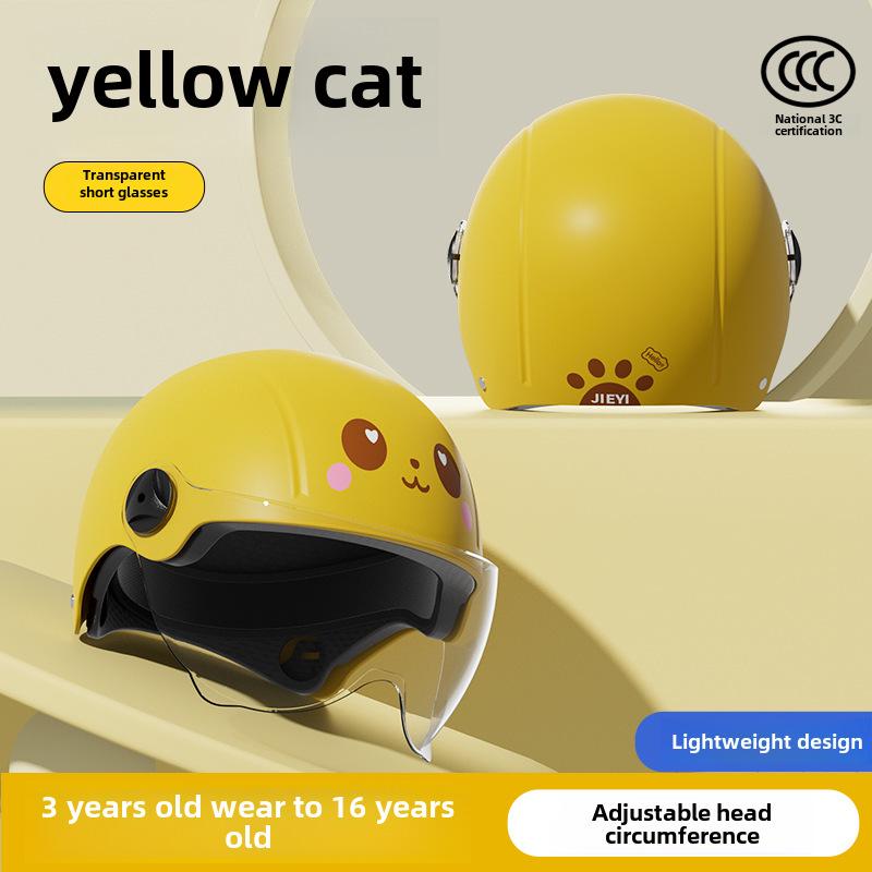 "3C Certified Kids' Winter Motorcycle Safety Helmet - Electric, Warm, Half-Helmet for Boys & Girls"