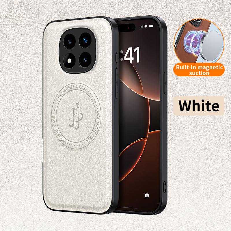 PU Leather Wireless Charging Magnetic Case for Xiaomi Redmi Note 14 Pro 5G 14 Pro+ Plus Protective Cover Hard Back Shell Coque