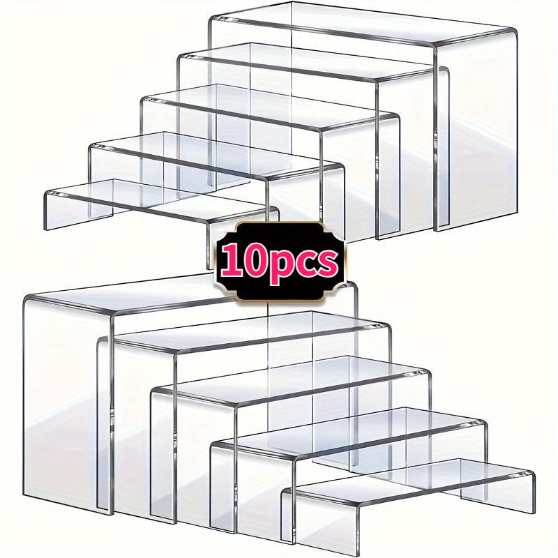 

10pcs Clear Acrylic Display Stands Versatile Transparent Organizer for Handbags Desserts Jewelry & Perfume Retail Store Displays