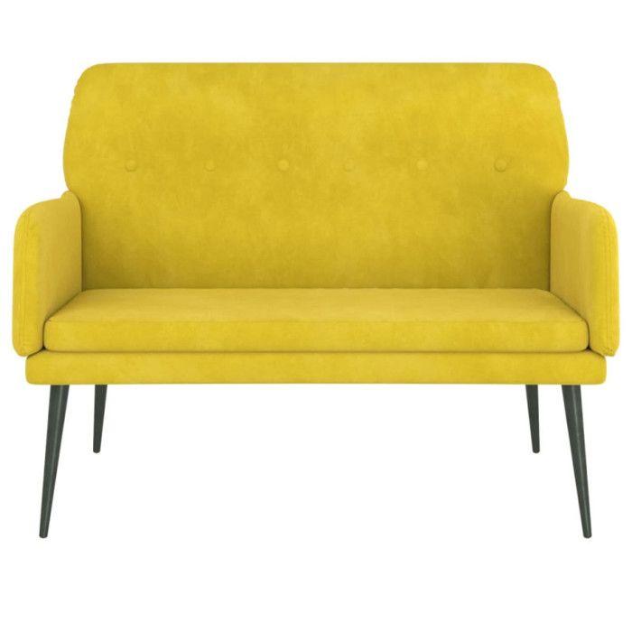 351420 vidaXL Banc Jaune 108x79x79 cm Velours