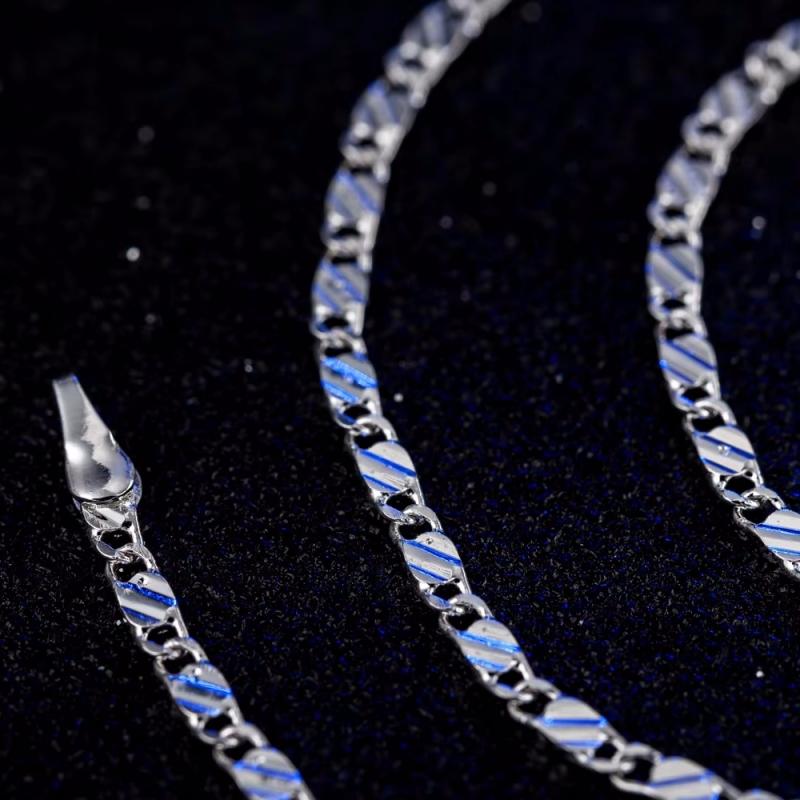 New Luxury 925 Silver Special 2MM Flat Clavicle Chains Necklaces for Men Women Wedding Jewelry Christmas Gifts 40-75cm