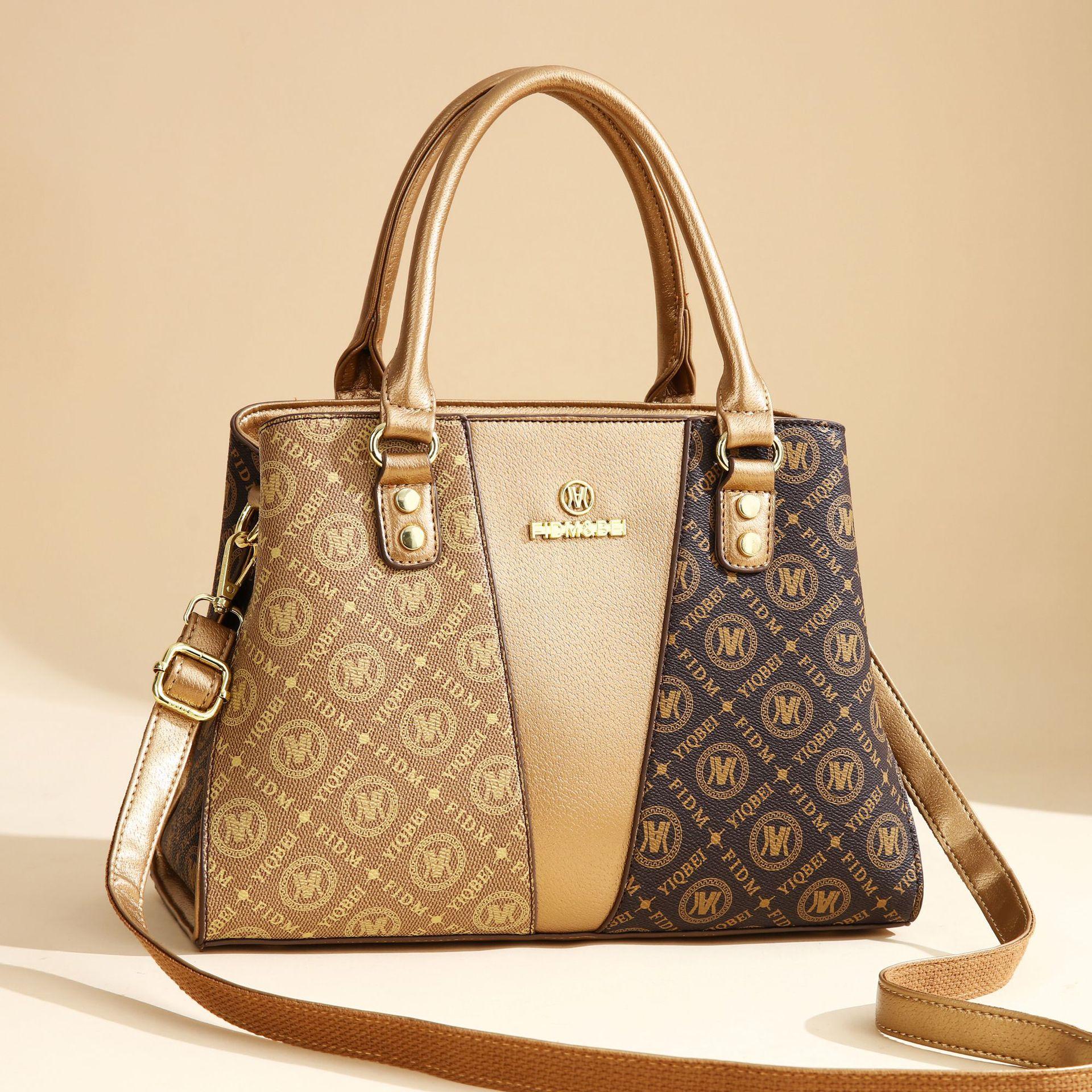 

Женская сумка из ПУ 2025 новая сумка полиэстеровая сумка-тоут ощущение высокого класса большая вместимость плечевая сумка-мессенджер женская золотой