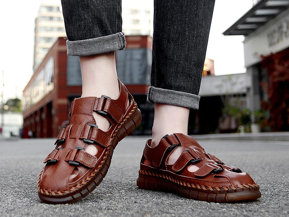 Модные горячие продажиМужские сандалии Летние для отдыха на пляже Мужские ретро удобные — фото 4