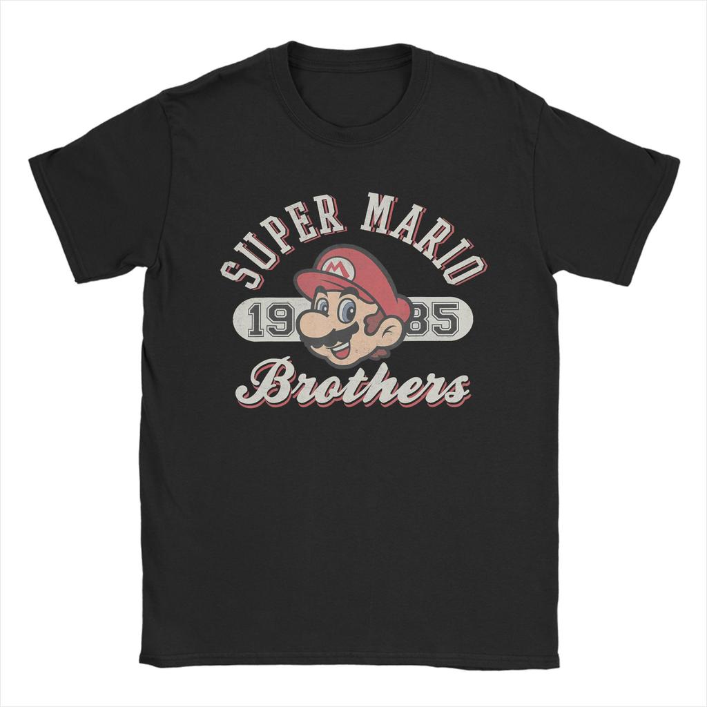 Super Marios Bros 1985 Face Logo T Shirt Unisex Pure Cotton Creative TShirt O Neck Tee Shirt Short Sleeve Tops New Arrival