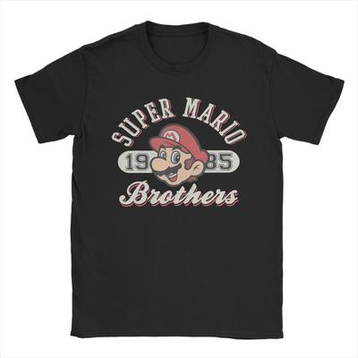 Super Marios Bros 1985 Gesicht Logo T-Shirt Unisex Reine Baumwolle Kreatives T-Shirt Rundhals T-Shirt Kurzarm Oberteile Neue Ankunft