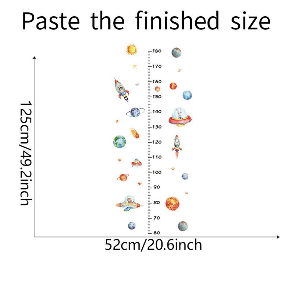 Suministros de cuidado Astronauta PVC Bebé Guardería Calcomanías de pared Habitación Pegatinas de pared Medición de altura Pegatinas de pared Regla de altura para niños