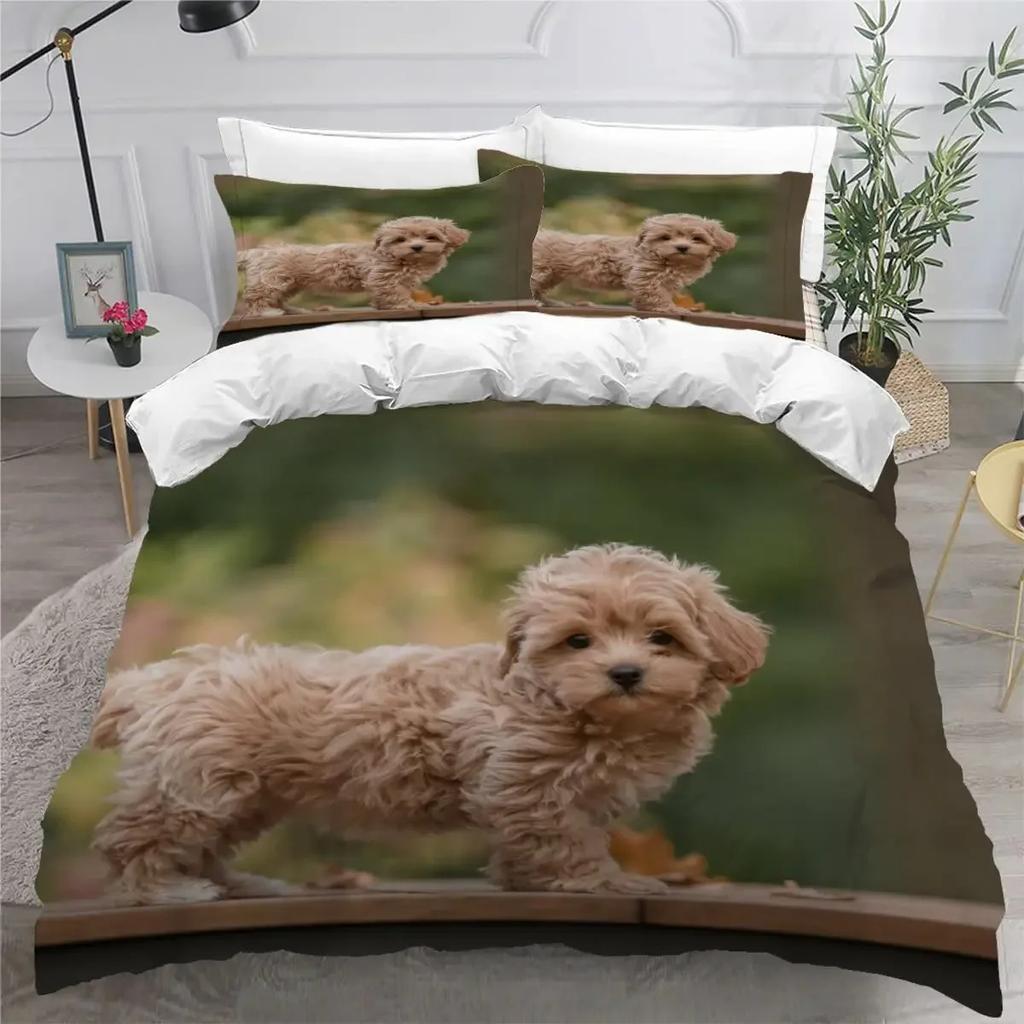 Comforter Cute Dog Single Twin Queen For Girl Teen Boys Pet Dog Theme Bedding Set Polyester Kawaii Animal Comforter