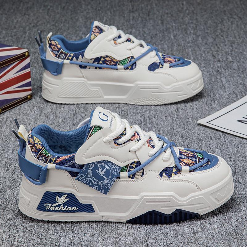 New Men's Skateboard Shoes 2026 Spring Fashion Versatile Low-Top Casual Sports Shoes Men's Trendyy Floral Cloth Sneakers Suitable for Outdoor Sports
