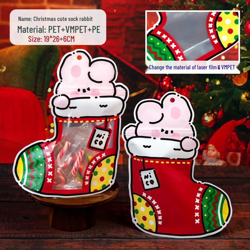 2024 Christmas Candy Gift Bags: Self-Sealing Snowman Holiday Socks Packaging