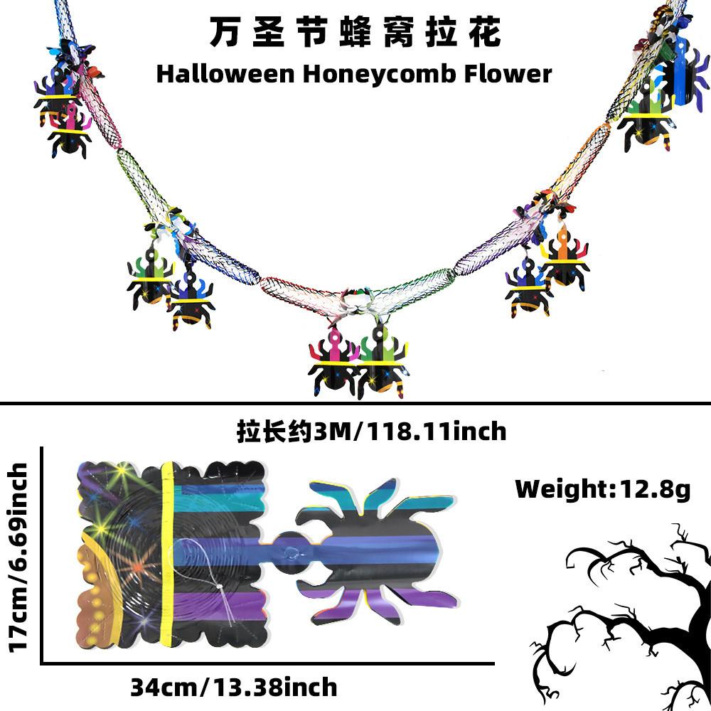 Cheerful Halloween Themed Hanging Decorations With Colorful Pumpkin Ghost Bat And Spider Designs