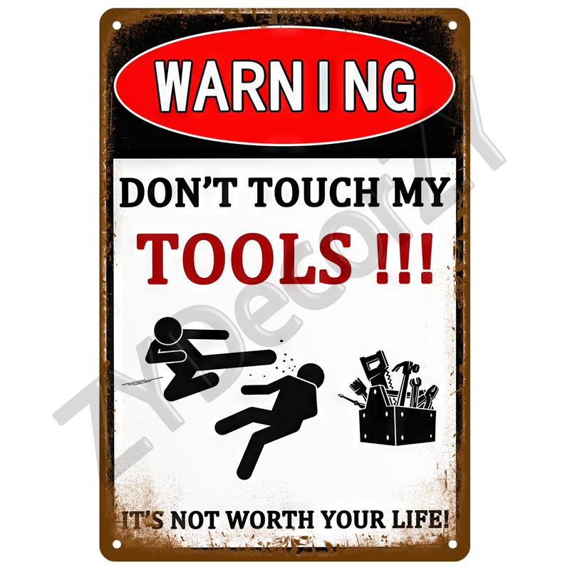 Plaque Tin Sign Plate Home Wall Decor For Bar Club Man Cave Art Warning Metal Sign Vintage Danger Beware Painting Poster Gift