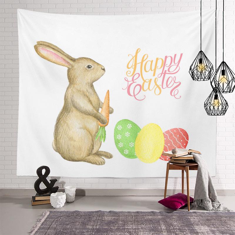 Home Decoration Easter Series of Easter Egg Printing Polyester Tapery Tapestry Is Suitable for Bedroom Living Room Tapiz