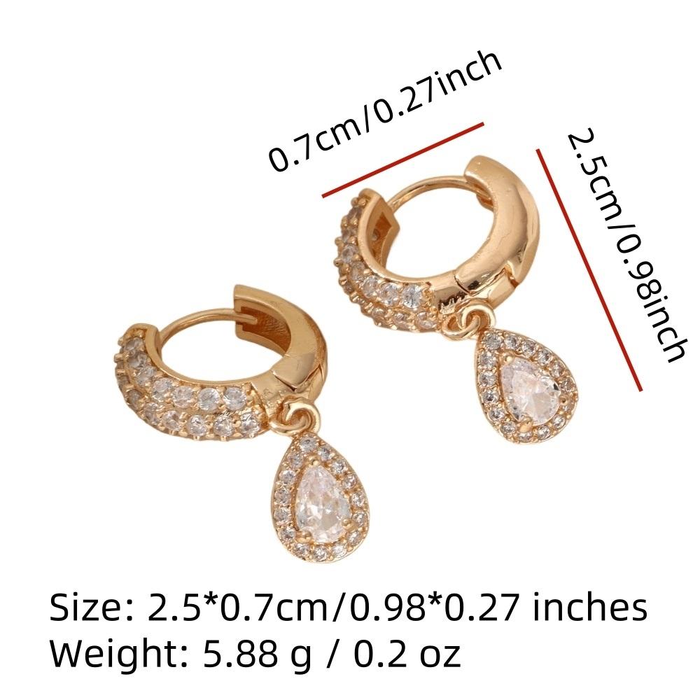 Fashion Water Droplets Dangle Earrings for Women Sparkling Zirconia Fashion Jewelry Gift