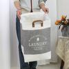 Linen Cotton Handheld Bag Home Clothes Organizer Dirty Laundry Tote Reusable Storage Bag for Household Clothing Organization