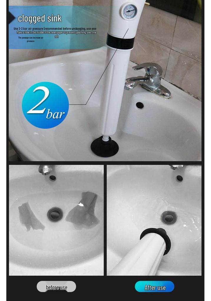 High-Pressure Toilet & Drain Unclogging Tool for Kitchen and Bathroom