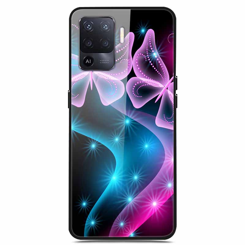 For OPPO Reno 5 Lite Case Luxury Tempered Glass Bumper for OppoA94 4G Phone Cover For OPPO A94 4G/ Reno5 Lite Glass Coque A94 4G