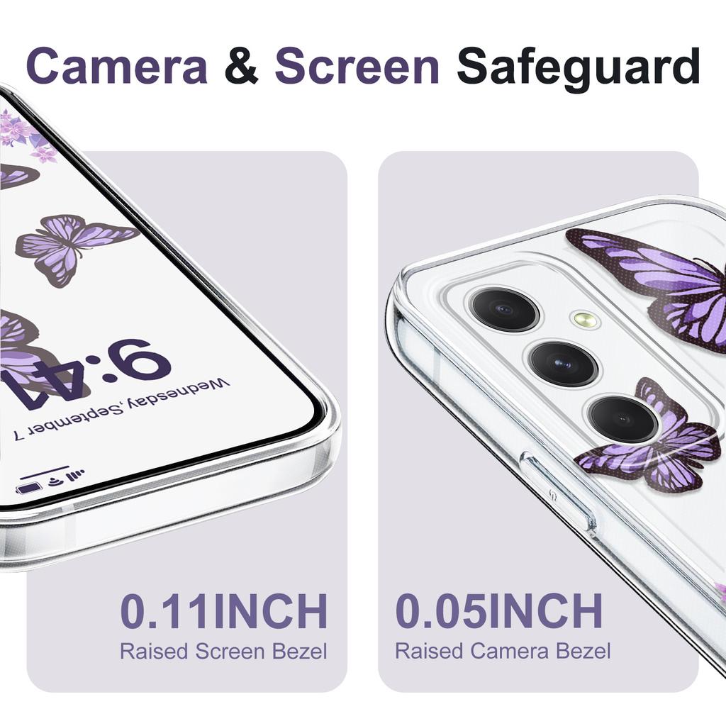 Sky Butterfly Transparent Phone Case For Samsung Galaxy A73 A72 A54 A53 A52 A34 A33 A24 A23 A14 A13 A12 A04S A03 TPU Cover