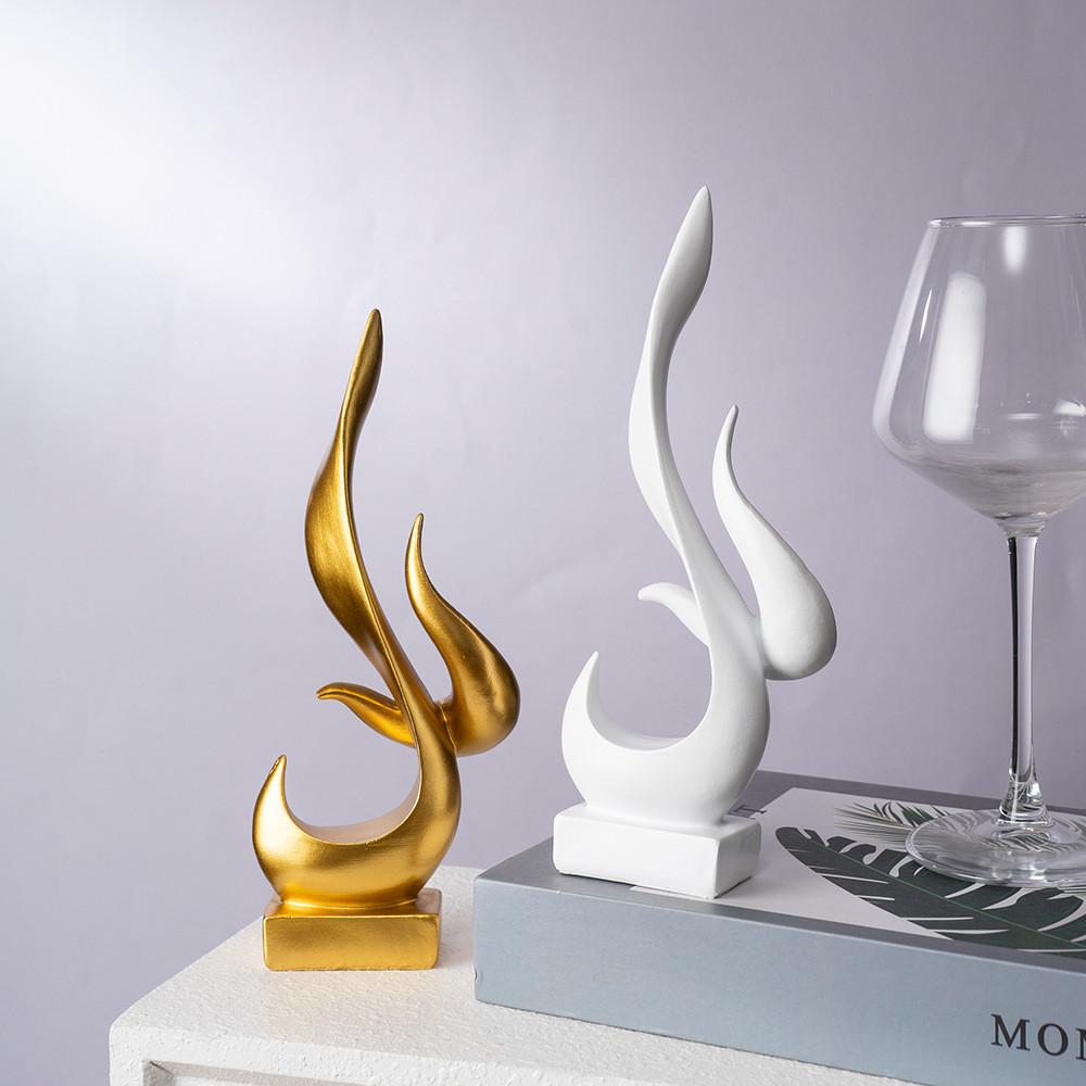 Modern Flame Small Sculpture Resin Home Decor For Living Room And Office Gift