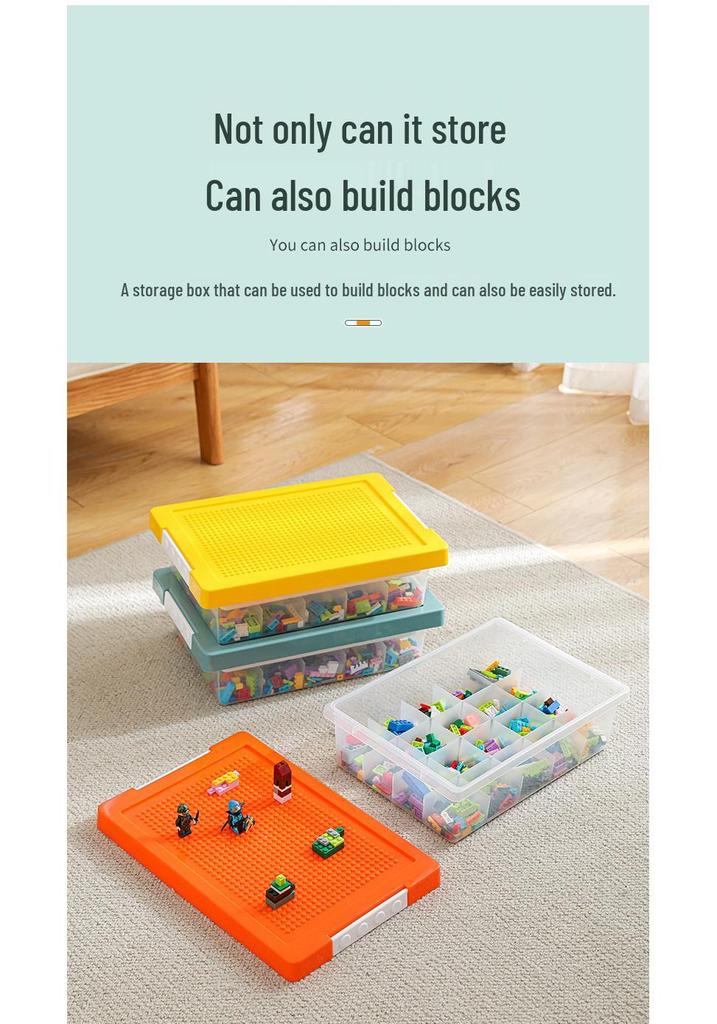 Lego Small Part Storage Box with Lid - Multi-Layer Organizer for Children's Building Blocks