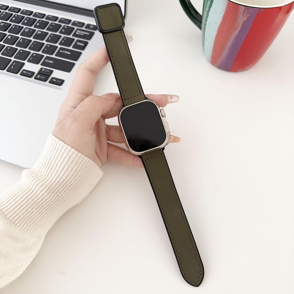 Straps for apple watch Band 42mm 44mm 40mm 49mm 46mm 45mm Leather Silcone Magntic Watch Bands for iwatch series 9 8 SE 6 Ultra 2