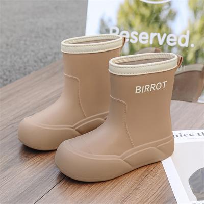 Femmes Hiver Nouvelles Bottes de Pluie Doublées Polaire Imperméables Semelle Intérieure Souple en PVC Respirantes Mignonnes Chaussures de Pluie Semelle en Caoutchouc Antidérapante Haut Bébé