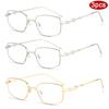 3pcs Fashion Small Square Glasses Frame Women Metal Frame Shape Eyewear Clear Optical Eyeglasses Transparent Lens Spectacle