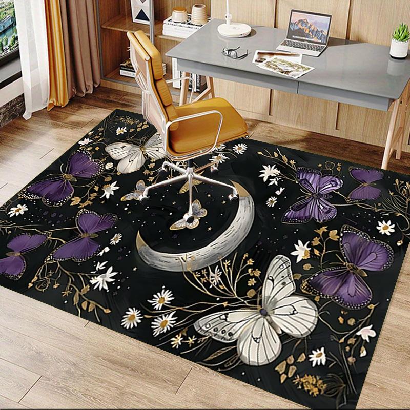 1pc Butterflies Moon Carpet Anti Slip Polyester Floor Mat for office.Bedroom