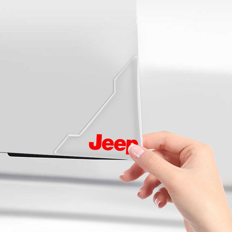 2Pcs Transparent Car Door Corner Cover Anti-Scratch Protection Sticker For Jeep Renegade Wrangler JK JL Grand Cherokee Compass Patriot