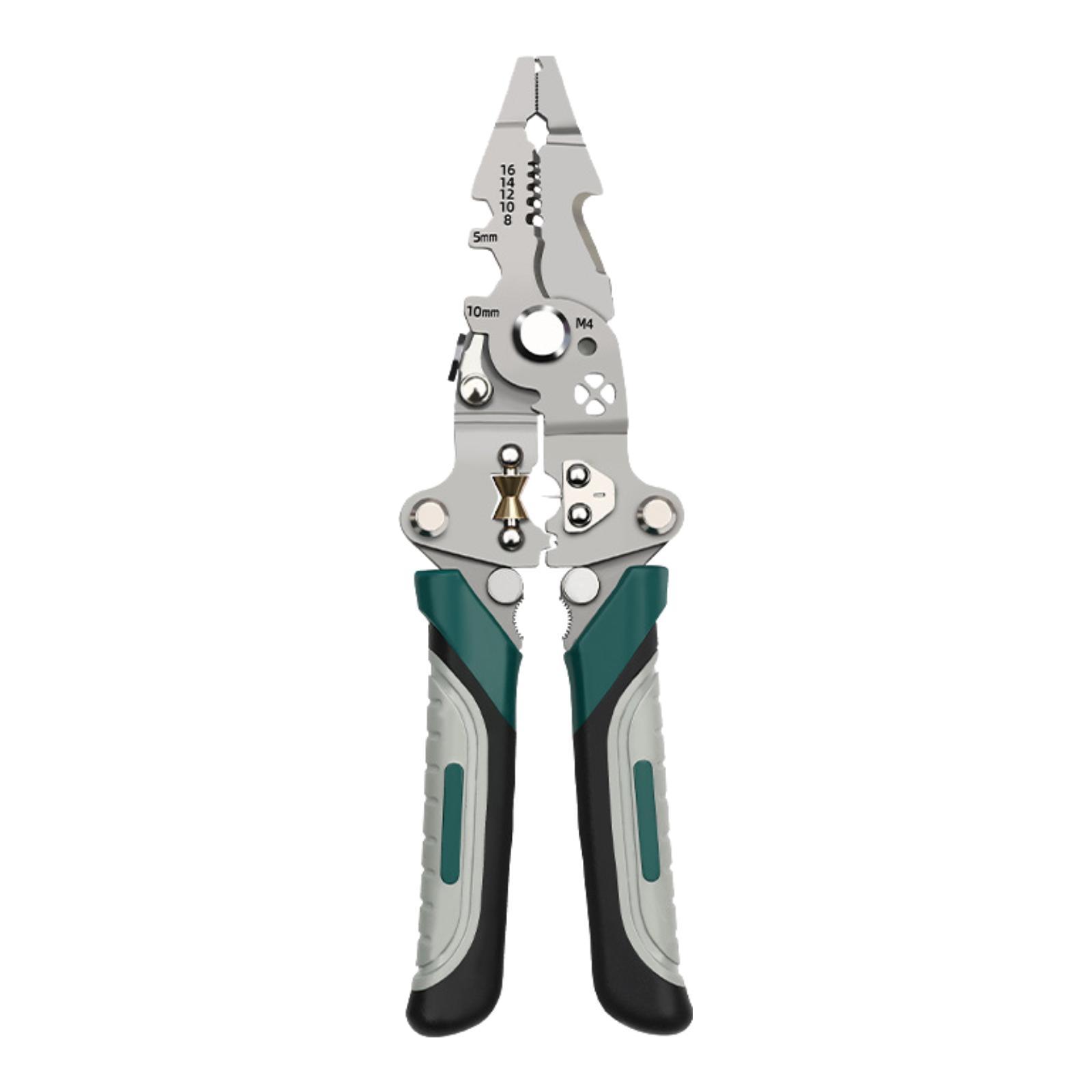 Multifunctional Wire Stripper Universal Electrician Manual Tool Professional Foldable Cable Pliers for Pressing Splitting