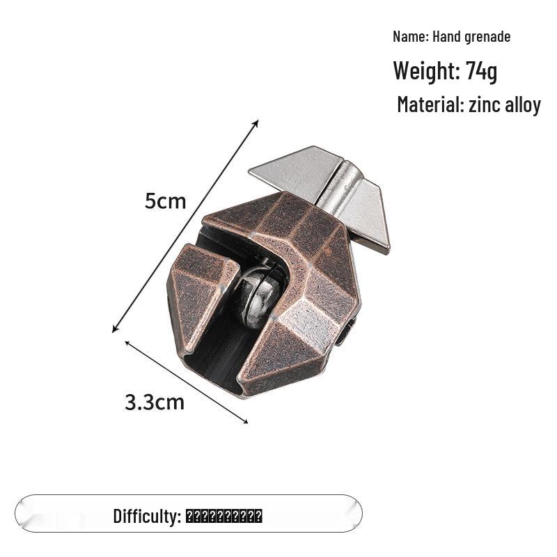 Zinc Alloy Kongming Puzzle Lock: Disentanglement Ring Educational Toy