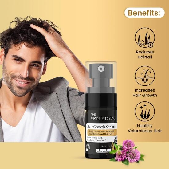 The Skin Story Hair Growth Serum for Men | Enriched with 3% Redensyl and 4% Anagain | Thicker, Stronger | Hair Fall Control | All Hair Types | 25 Ml