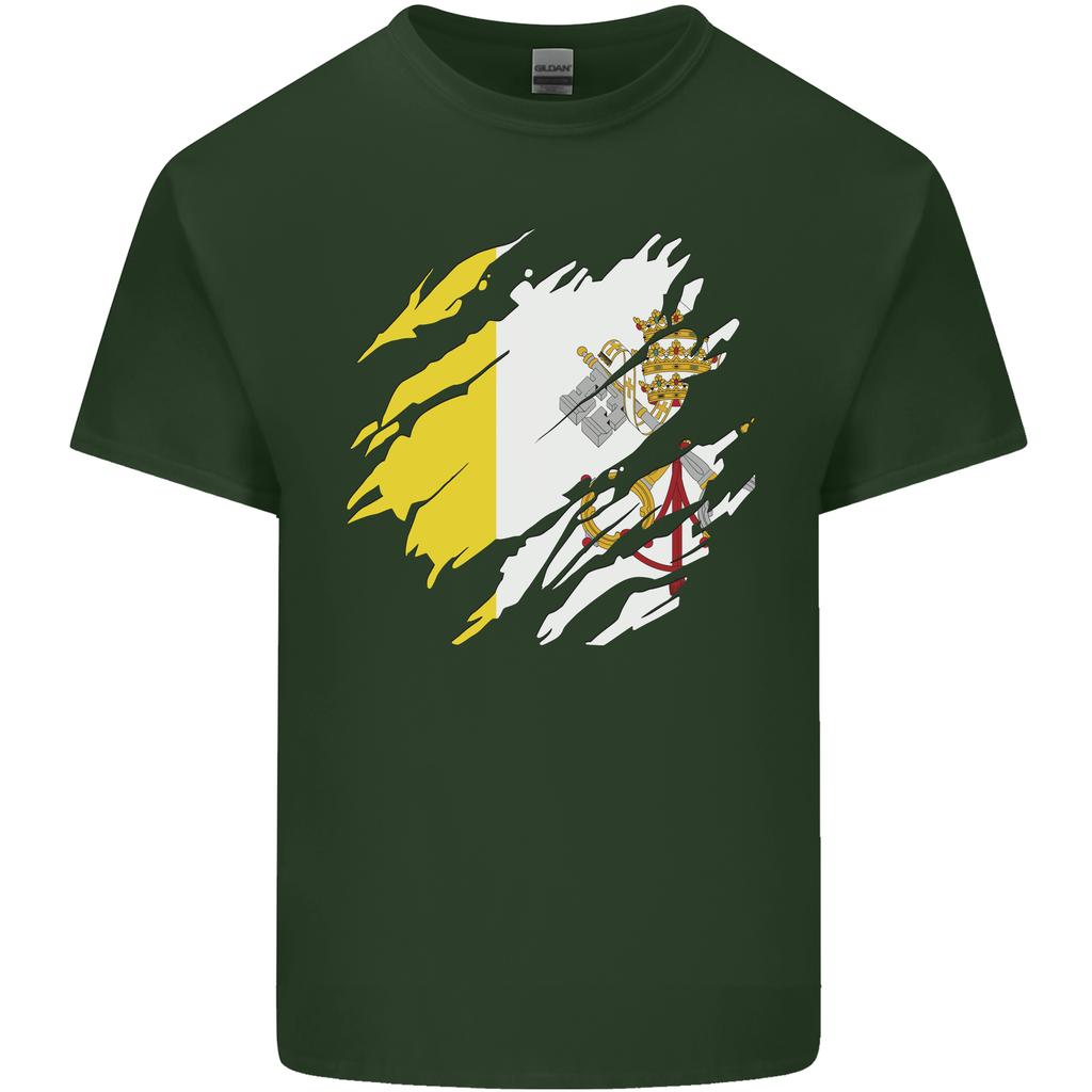 Zerrissener Vatikan-Flaggentag Unisex Leichtes Baumwoll-T-Shirt