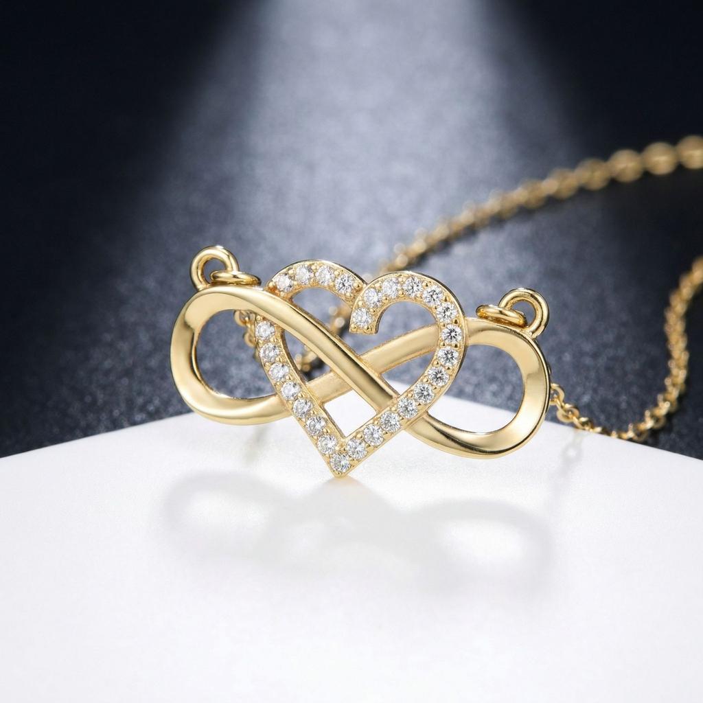 Popular Jewelry, Love 8-character Synthetic Zircon Necklace, Heart-shaped Pendant, Neck Chain, Niche High-end Necklace, Wholesale.