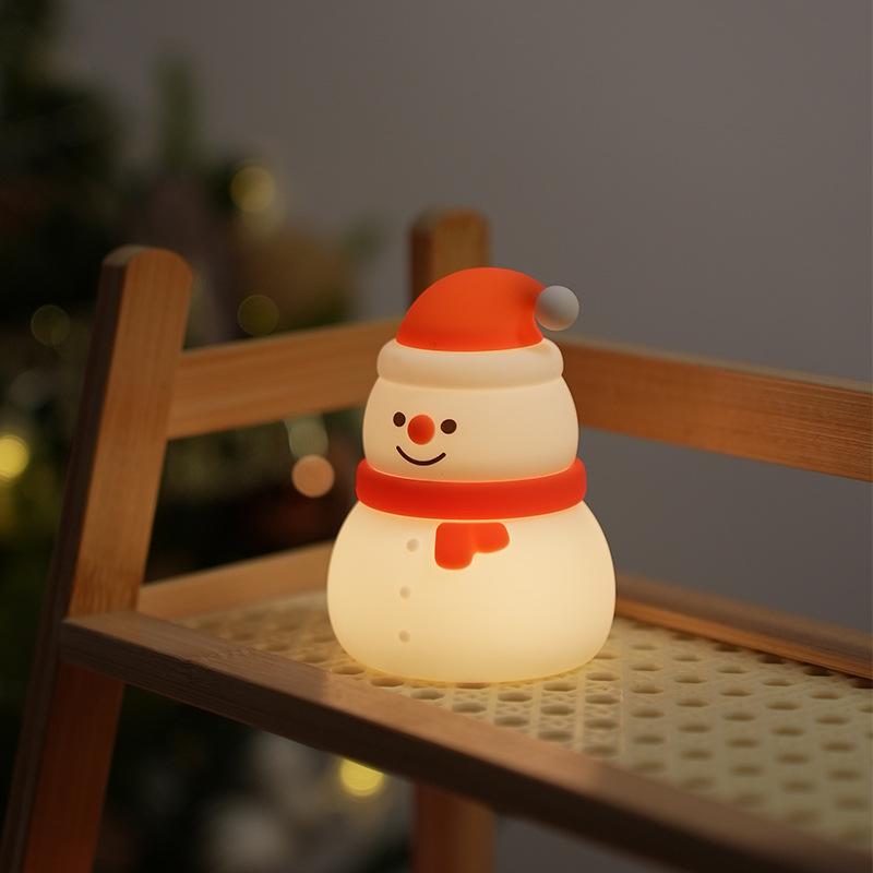 Christmas Silicone Snowman Night Light - Creative Holiday Gift & Decoration for Kids