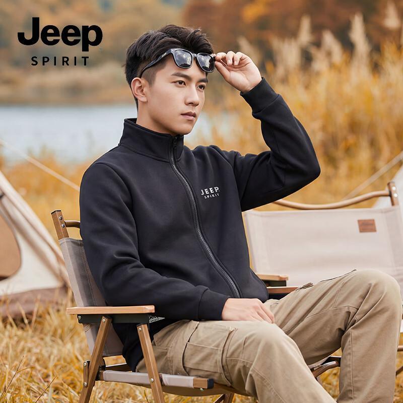 Мужская плотная толстовка JEEP SPIRIT с воротником-стойкой на молнии 3XL