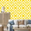 Wallpaper Casual Checkerboard Yellow and White for Living Room and Bedroom 50x1000