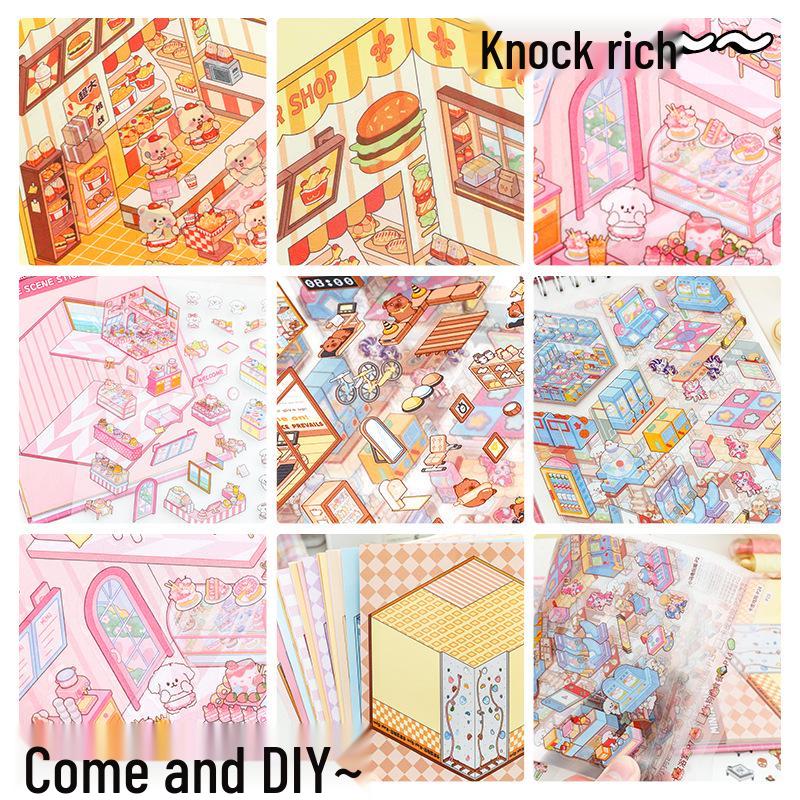 Miniature Scene Collection: 3D High-Value Landscaping Cottage Stickers