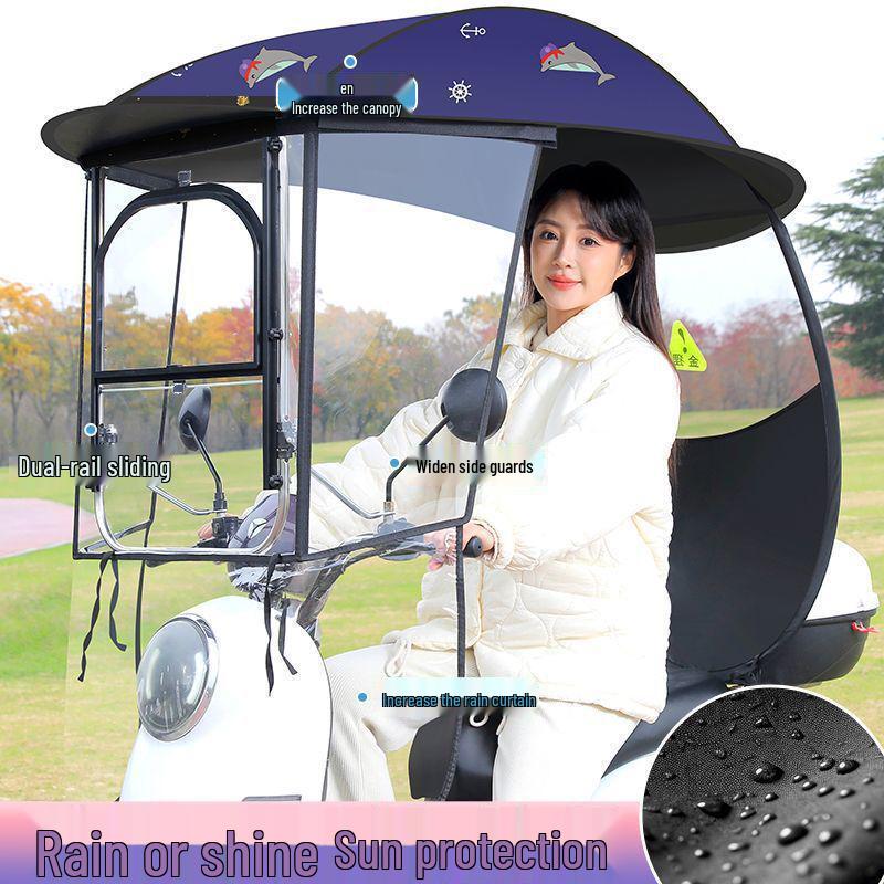 Stříška na elektrokolo: Stříška proti dešti na motocykl, tříkolku a elektrické vozidlo