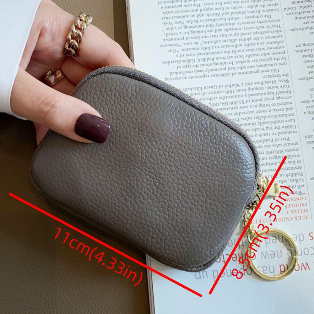 Einfarbige Geldbörse aus echtem Leder Weiche Mini-Clutch-Tasche Modische Münzbörse aus Rindsleder Männlich/Weiblich