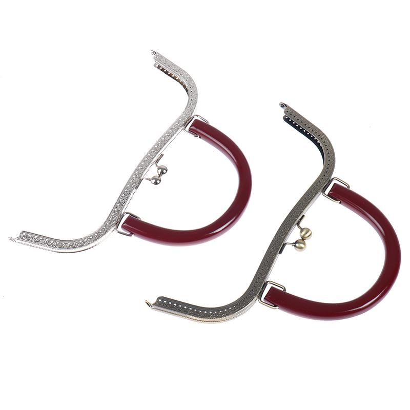 27 cm Trä Metallram Kisslås För Handväska Plånbok Tillbehör DIY Handgjord