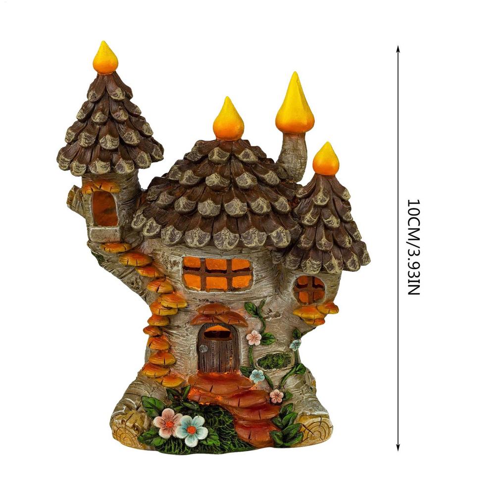 Miniature Fairy Gnome Door Figurines Wooden Art Sculpture Creative Garden Door Tree Statues Ornaments Home Window Decoration