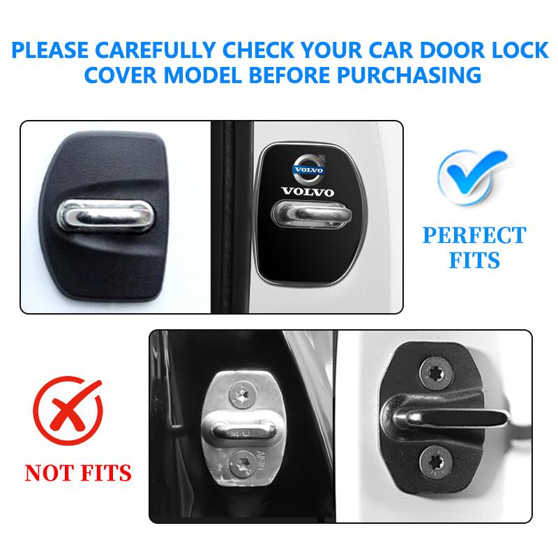 For Volvo Car Door Lock Cover Stainless Steel Anti Corrosion Protection V60 V90 S60 S80 S90 C30 XC40 XC60 XC70 XC90 V40 JL9