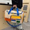 Colorful Contrast Crossbody Sports Duffel Bag - Stylish Polyester Travel Tote for Gym, Short Trips & Weekend Outings